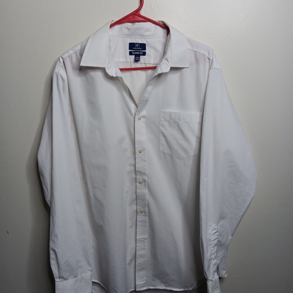 "George" Men's classic White Dress Shirt
